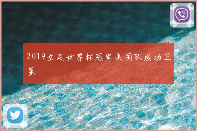 2019女足世界杯冠军美国队成功卫冕