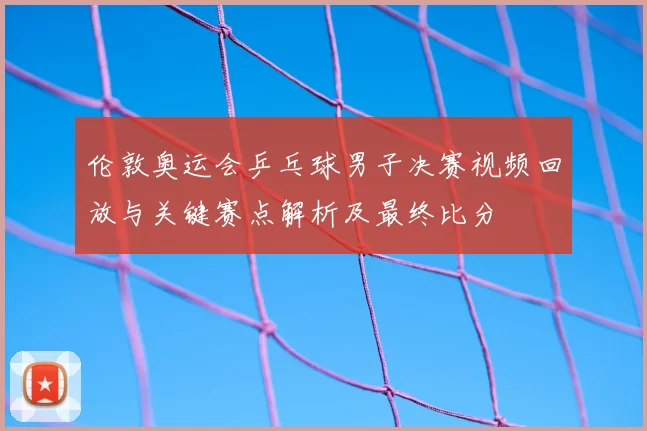 伦敦奥运会乒乓球男子决赛视频回放与关键赛点解析及最终比分